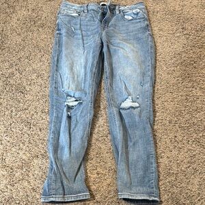 Women's Distressed Blue Jeans